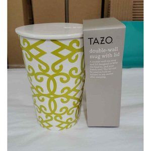 Tazo Tea covered Tumbler, 12 oz double wall 2014, lid holds infuser bag Starbuck